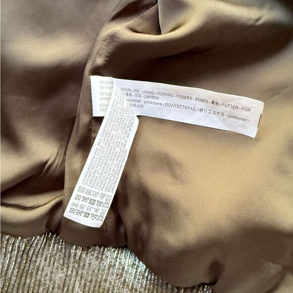 Zara Woman Silver Foiled Metallic Bomber Jacket Size S - Picture 14 of 16